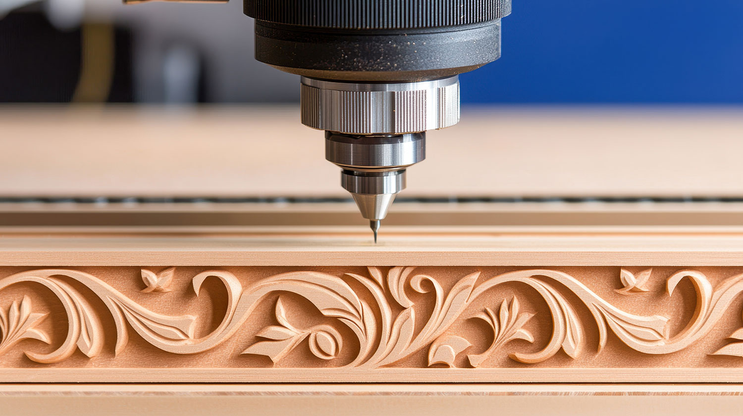 millwork drill and ornate design in wood